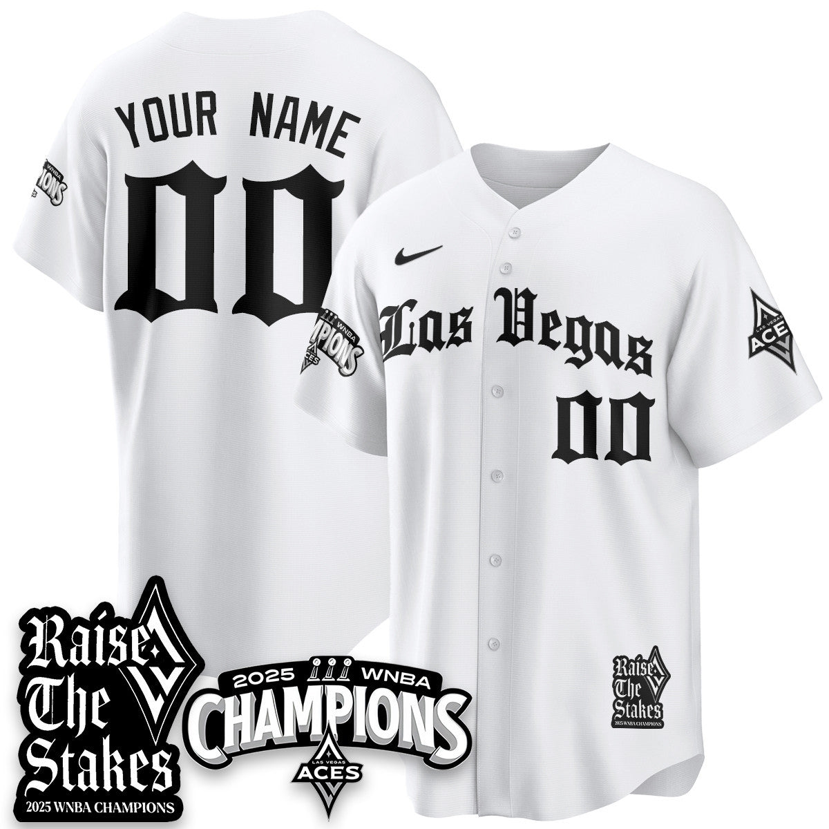 Las Vegas Aces 2025 WNBA Championship Baseball Jersey - All Stitched