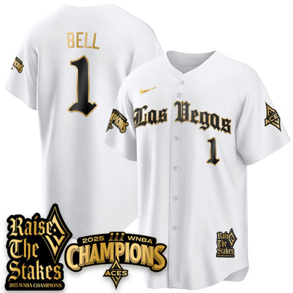 Las Vegas Aces 2025 WNBA Championship Baseball Jersey - All Stitched