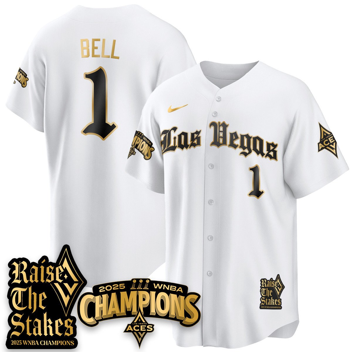 Las Vegas Aces 2025 WNBA Championship Baseball Jersey - All Stitched