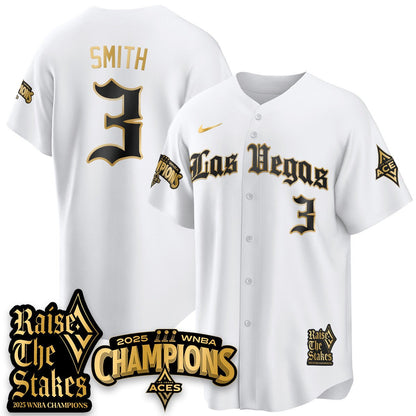 Las Vegas Aces 2025 WNBA Championship Baseball Jersey - All Stitched