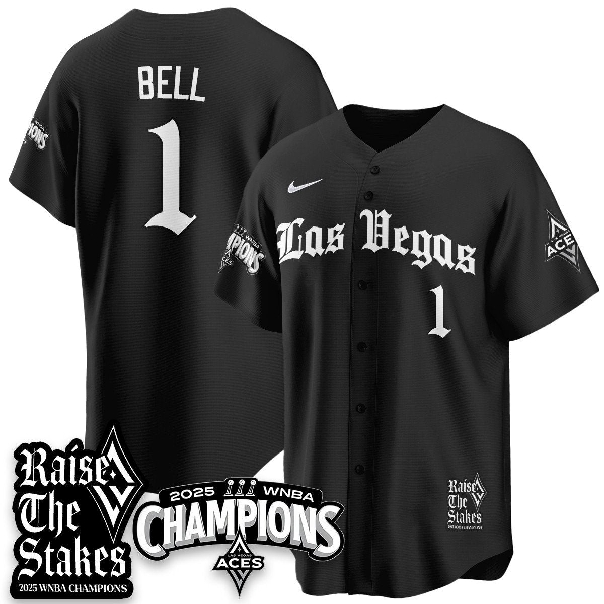 Las Vegas Aces 2025 WNBA Championship Baseball Jersey - All Stitched