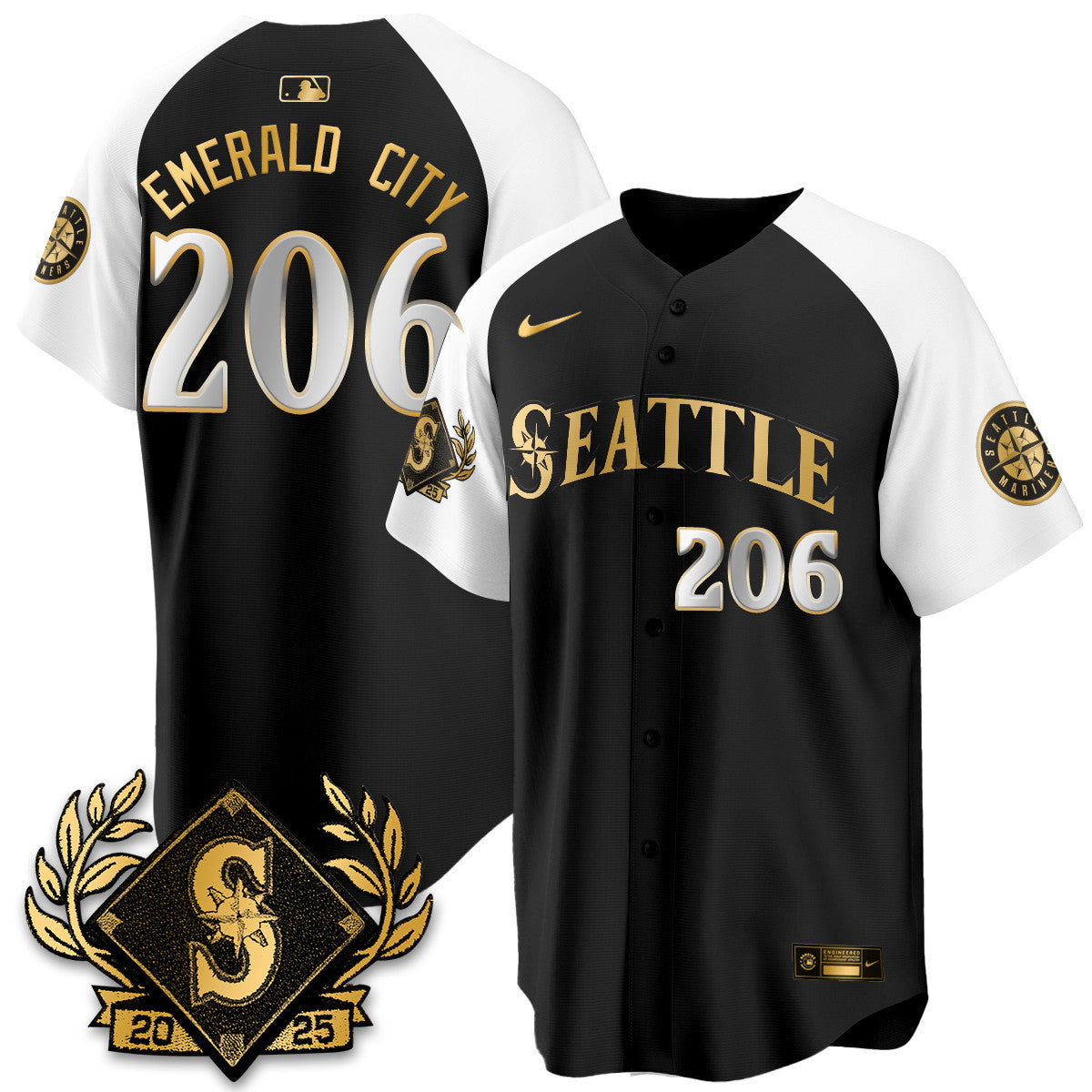 Seattle Mariners 2025 Series Gold Jersey - All Stitched