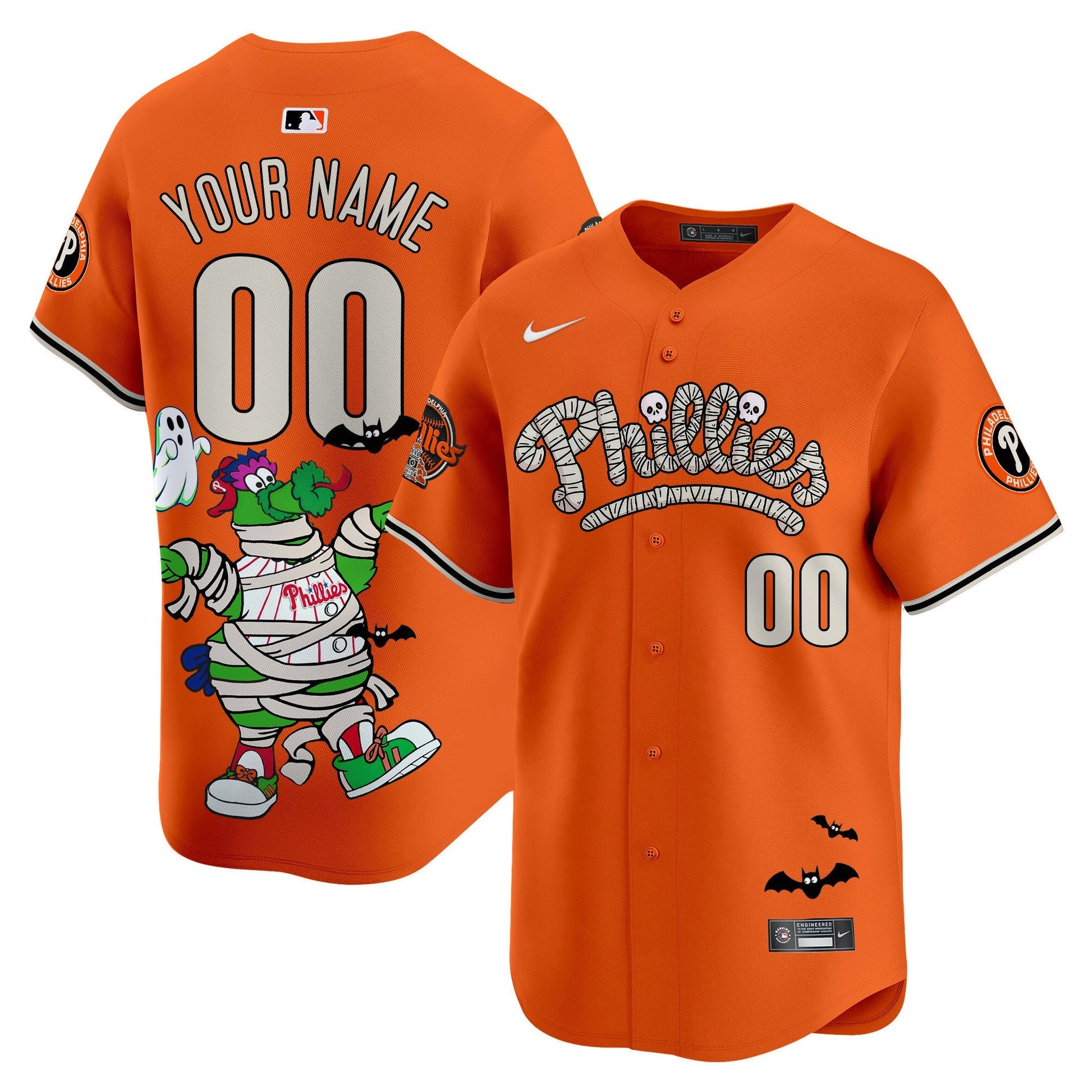 Phillies Phanatic Halloween Vapor Limited Custom Jersey - Printed