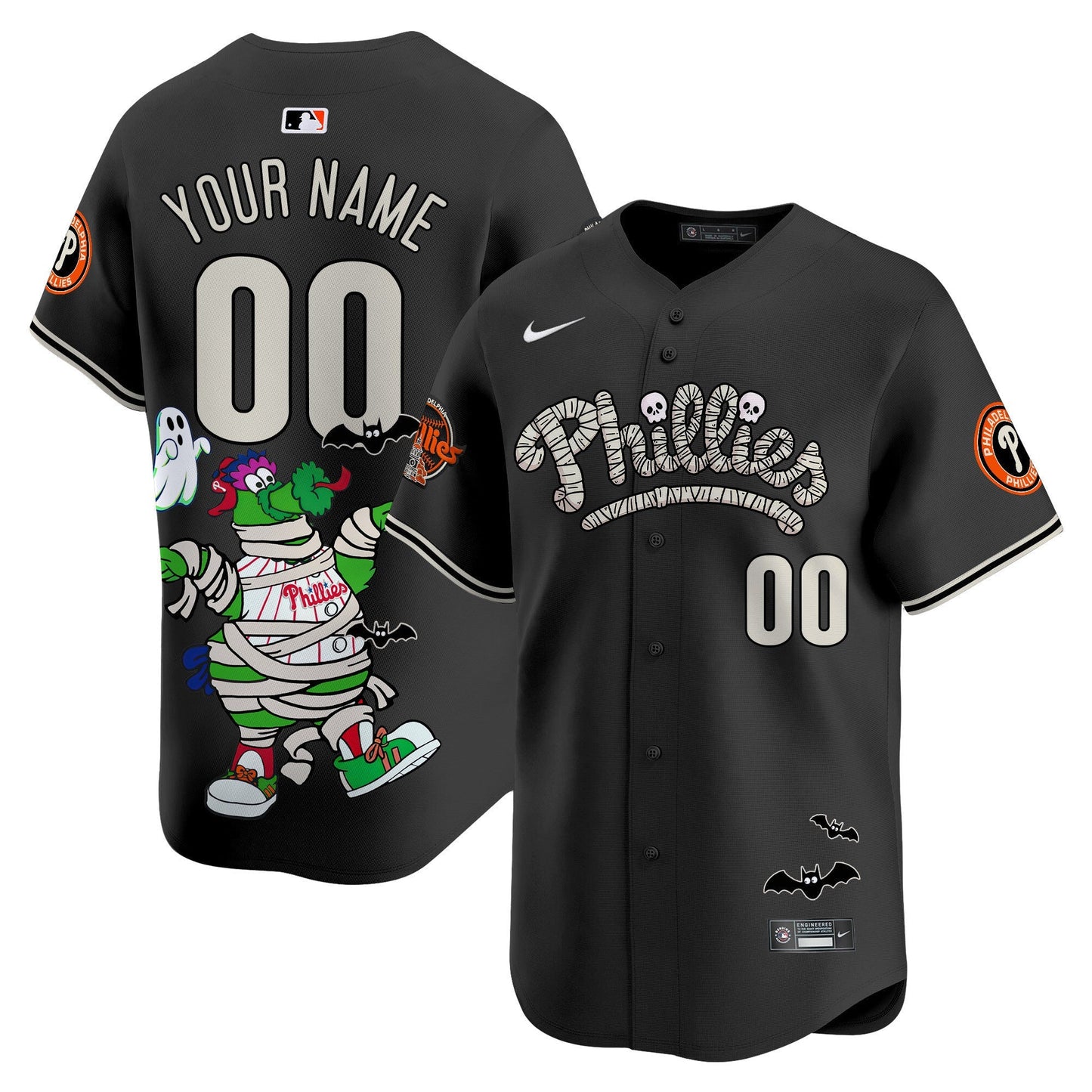 Phillies Phanatic Halloween Vapor Limited Custom Jersey - Printed