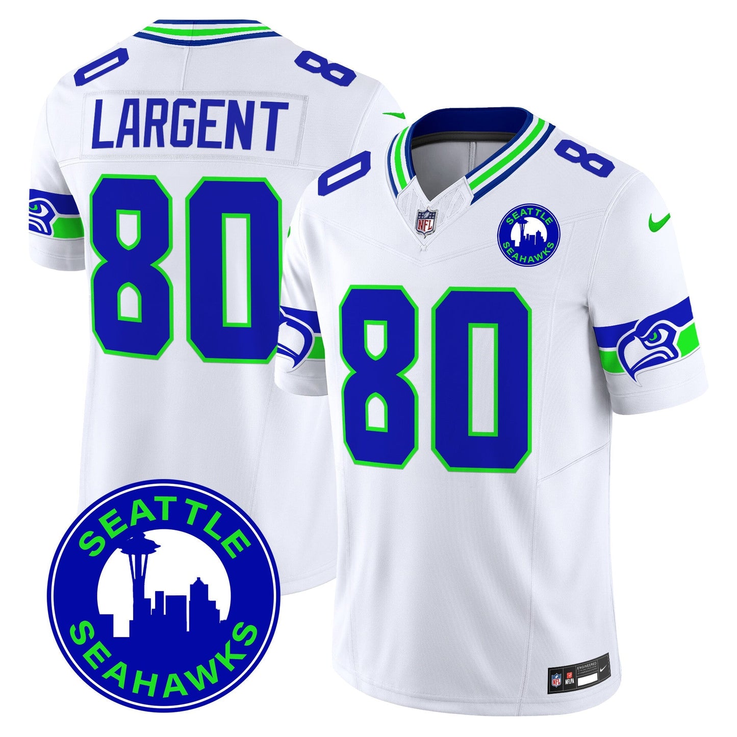 Men's Seahawks 2024 Seattle City Patch Vapor Limited Jersey - All Stitched