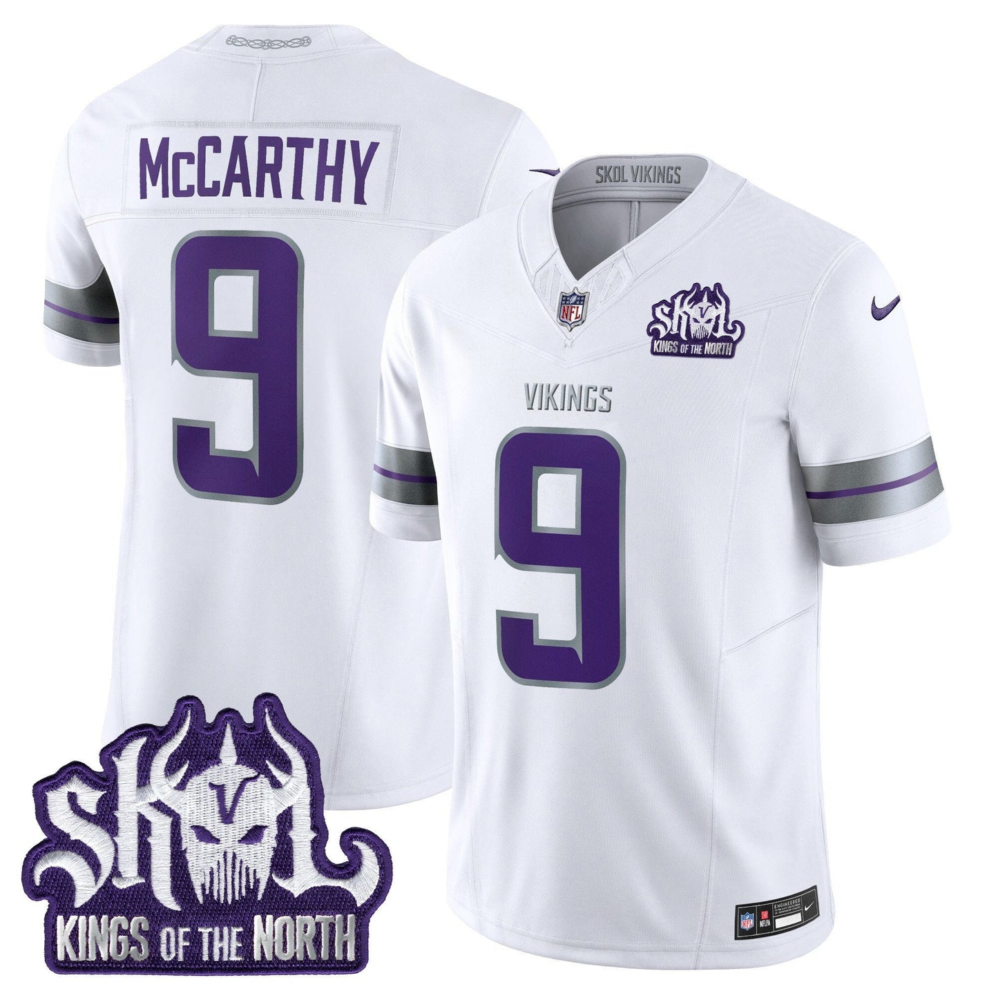 Men's Minnesota Vikings 2025 Winter Warrior Skol Patch Vapor Limited Jersey - All Stitched