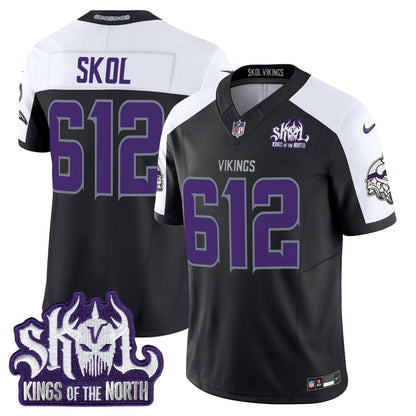 Men's Minnesota Vikings 2025 Winter Warrior Skol Patch Vapor Limited Jersey - All Stitched