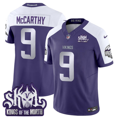 Men's Minnesota Vikings 2025 Winter Warrior Skol Patch Vapor Limited Jersey - All Stitched