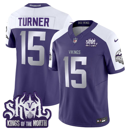 Men's Minnesota Vikings 2025 Winter Warrior Skol Patch Vapor Limited Jersey - All Stitched