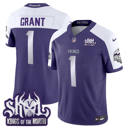 Men's Minnesota Vikings 2025 Winter Warrior Skol Patch Vapor Limited Jersey - All Stitched