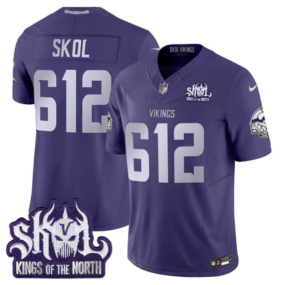 Men's Minnesota Vikings 2025 Winter Warrior Skol Patch Vapor Limited Jersey - All Stitched