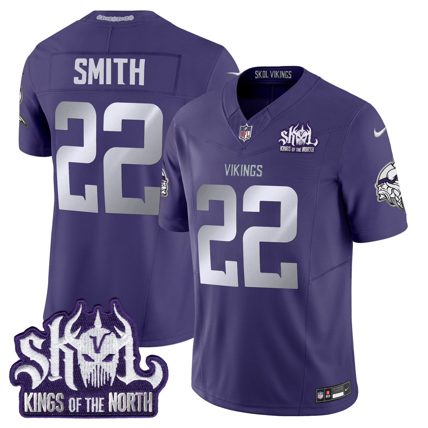 Men's Minnesota Vikings 2025 Winter Warrior Skol Patch Vapor Limited Jersey - All Stitched