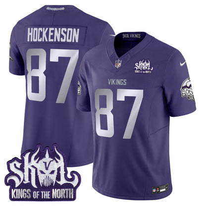 Men's Minnesota Vikings 2025 Winter Warrior Skol Patch Vapor Limited Jersey - All Stitched