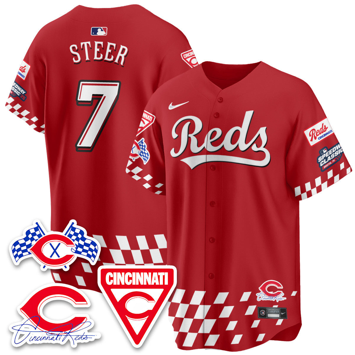 Men's Cincinnati Reds 2025 Speedway Limited Jersey V2 - All Stitched
