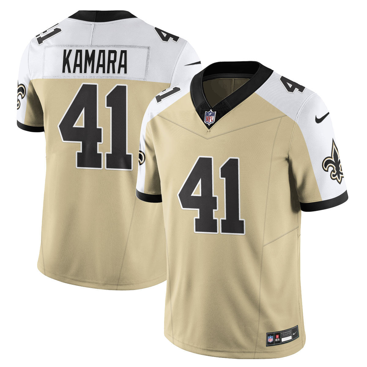 Men's New Orleans Saints Golds Alternate Patch "C" Vapor Limited Jersey - All Stitched