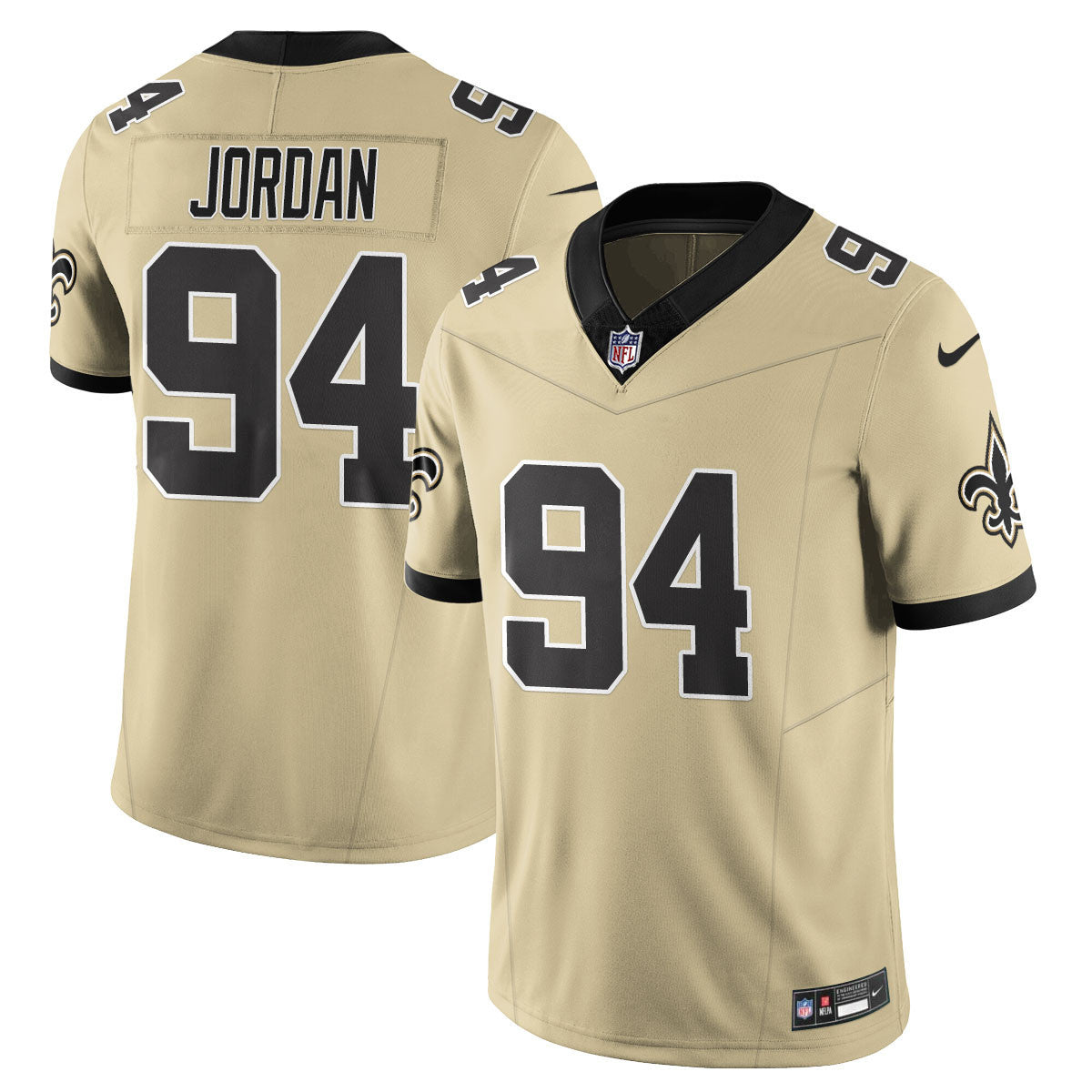 Men's New Orleans Saints Golds Alternate Patch "C" Vapor Limited Jersey - All Stitched