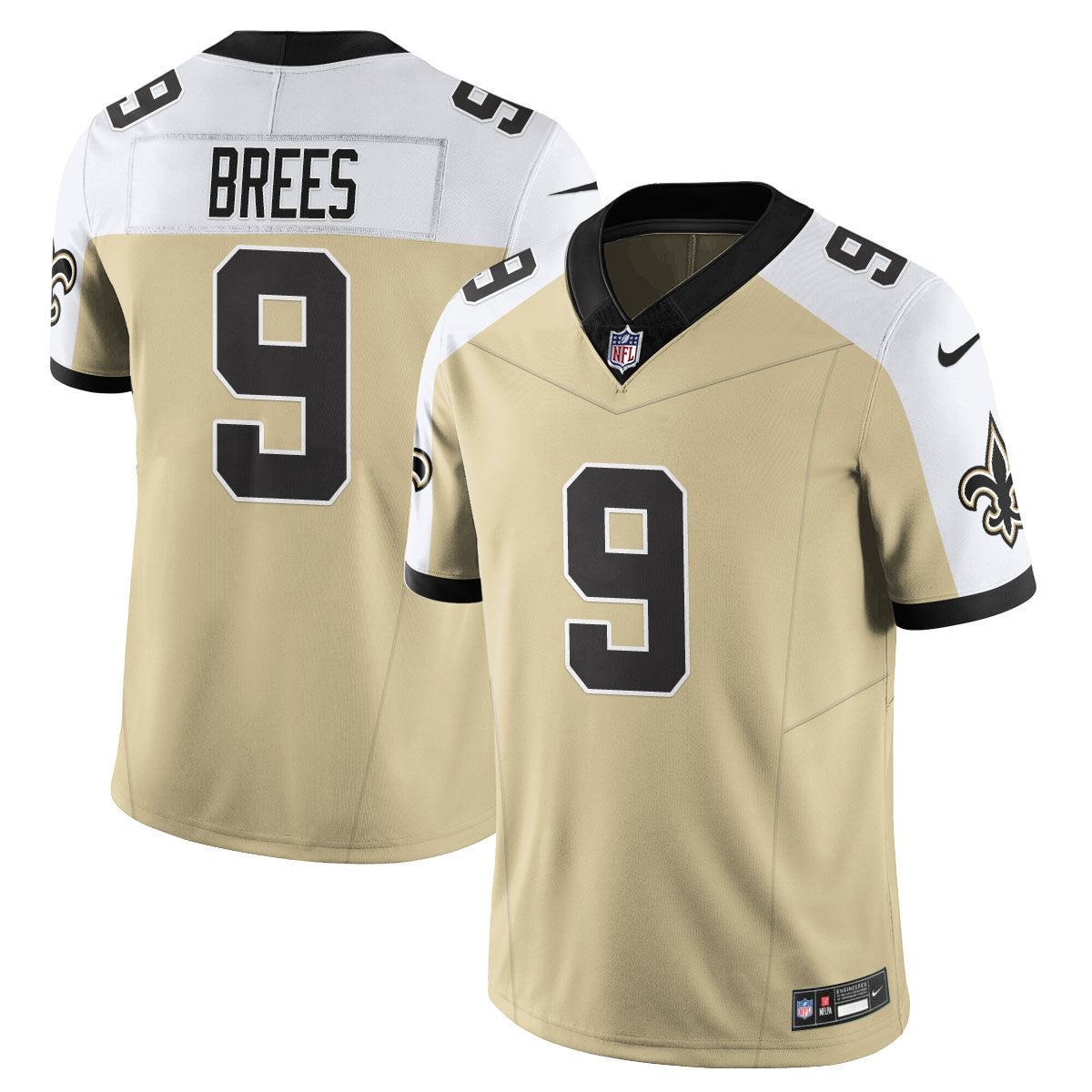 Men's New Orleans Saints Golds Alternate Patch "C" Vapor Limited Jersey - All Stitched