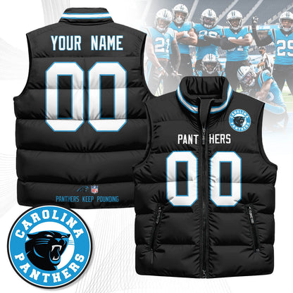 Carolina Panthers Custom Unisex Puffer Vest