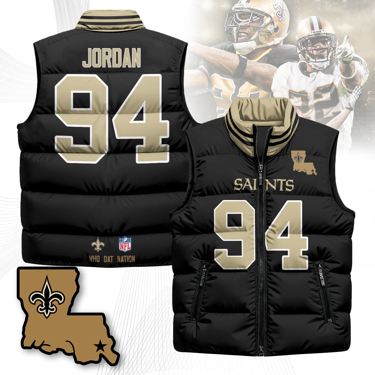 New Orleans Saints Unisex Puffer Vest