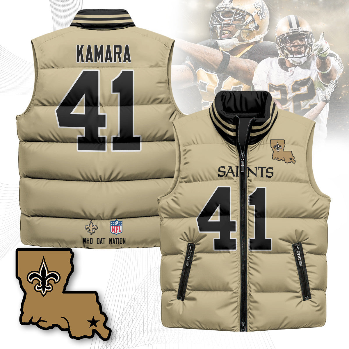 New Orleans Saints Unisex Puffer Vest