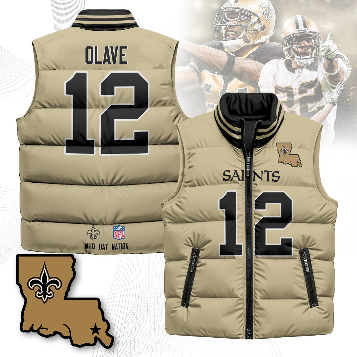 New Orleans Saints Unisex Puffer Vest