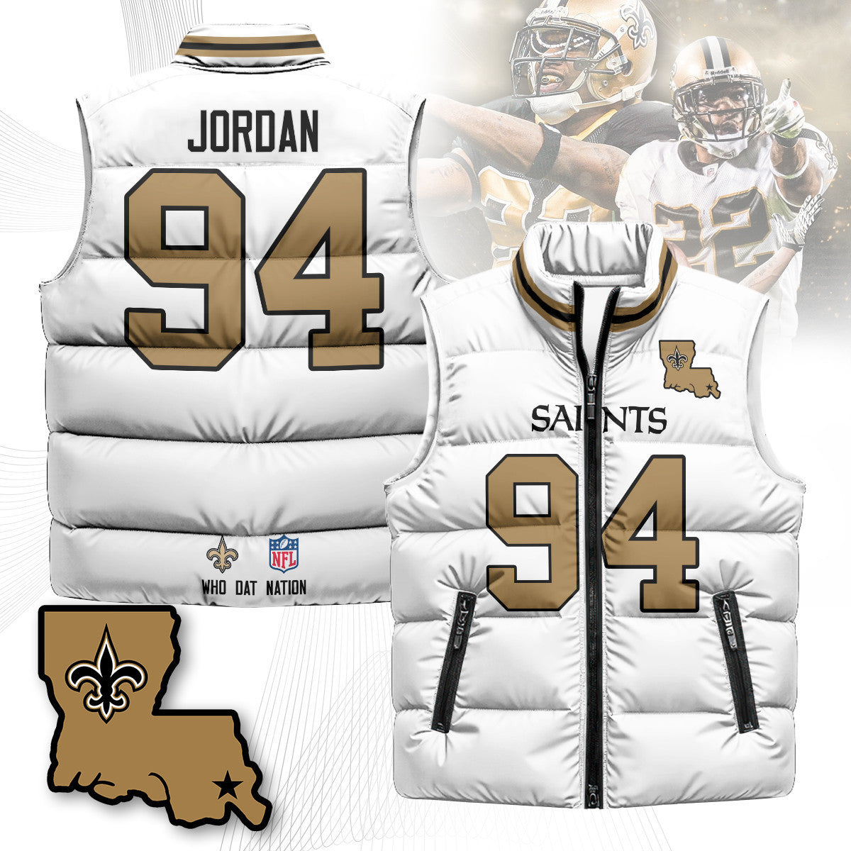 New Orleans Saints Unisex Puffer Vest