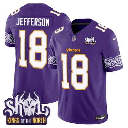MIN King Of The North Patch Throwback Vapor Limited Jersey V2 - All Stitched