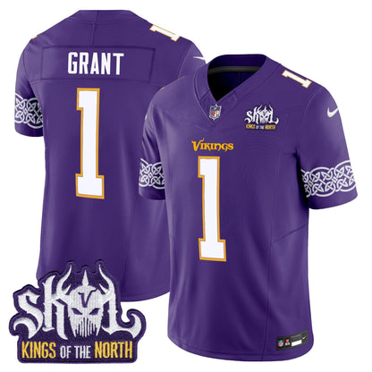 MIN King Of The North Patch Throwback Vapor Limited Jersey V2 - All Stitched