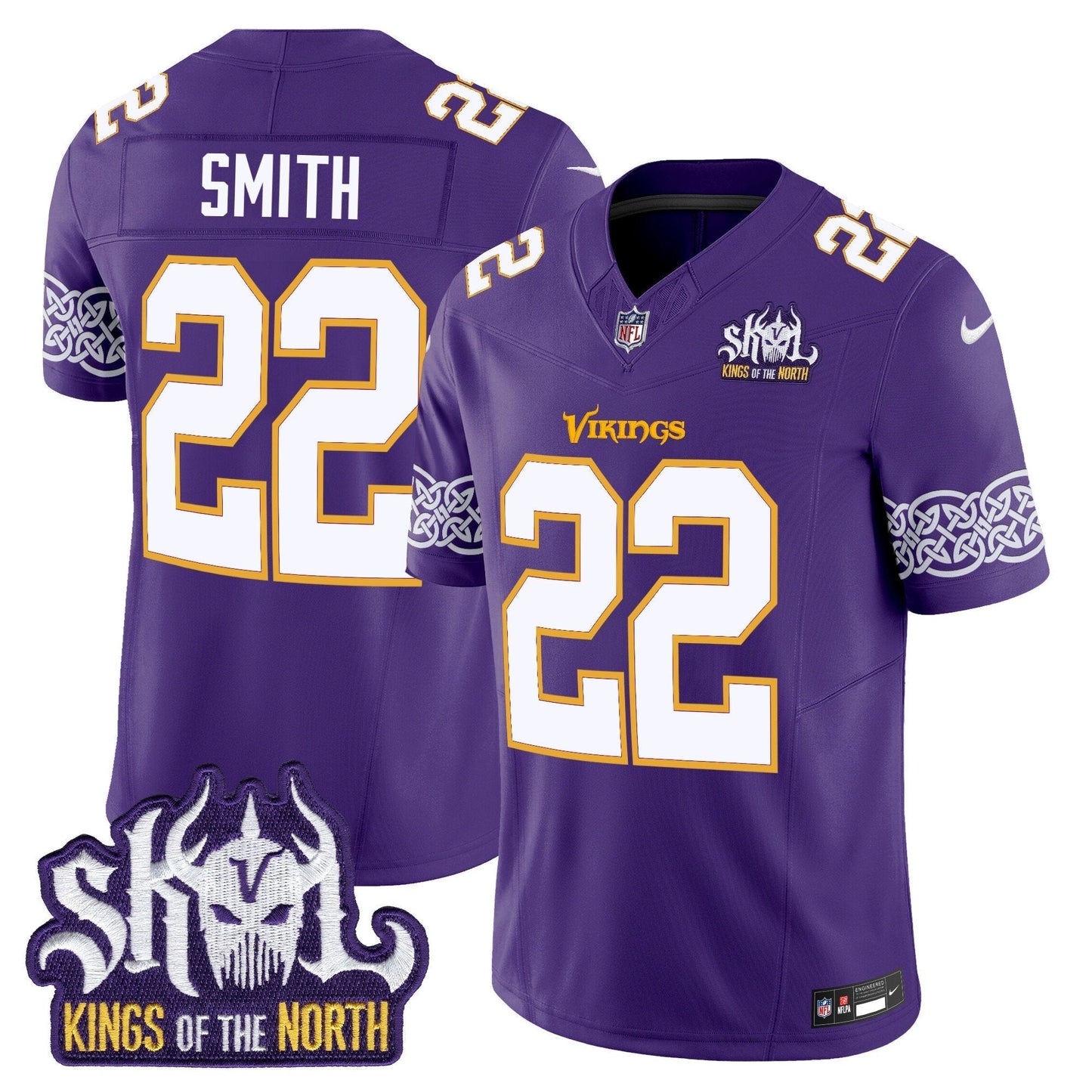 MIN King Of The North Patch Throwback Vapor Limited Jersey V2 - All Stitched