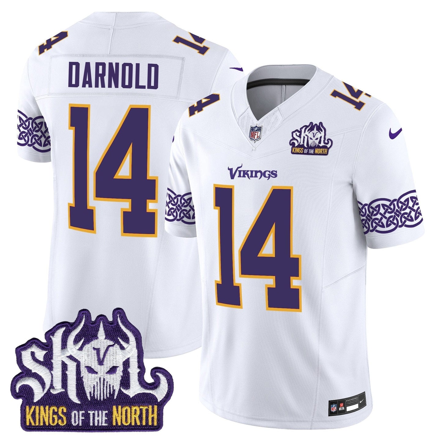MIN King Of The North Patch Throwback Vapor Limited Jersey V2 - All Stitched