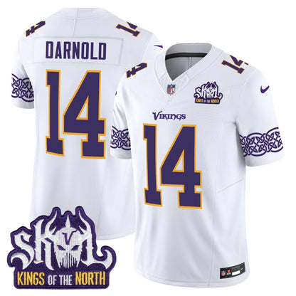 MIN King Of The North Patch Throwback Vapor Limited Jersey V2 - All Stitched