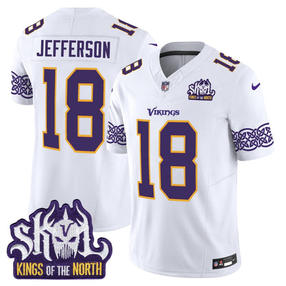 MIN King Of The North Patch Throwback Vapor Limited Jersey V2 - All Stitched