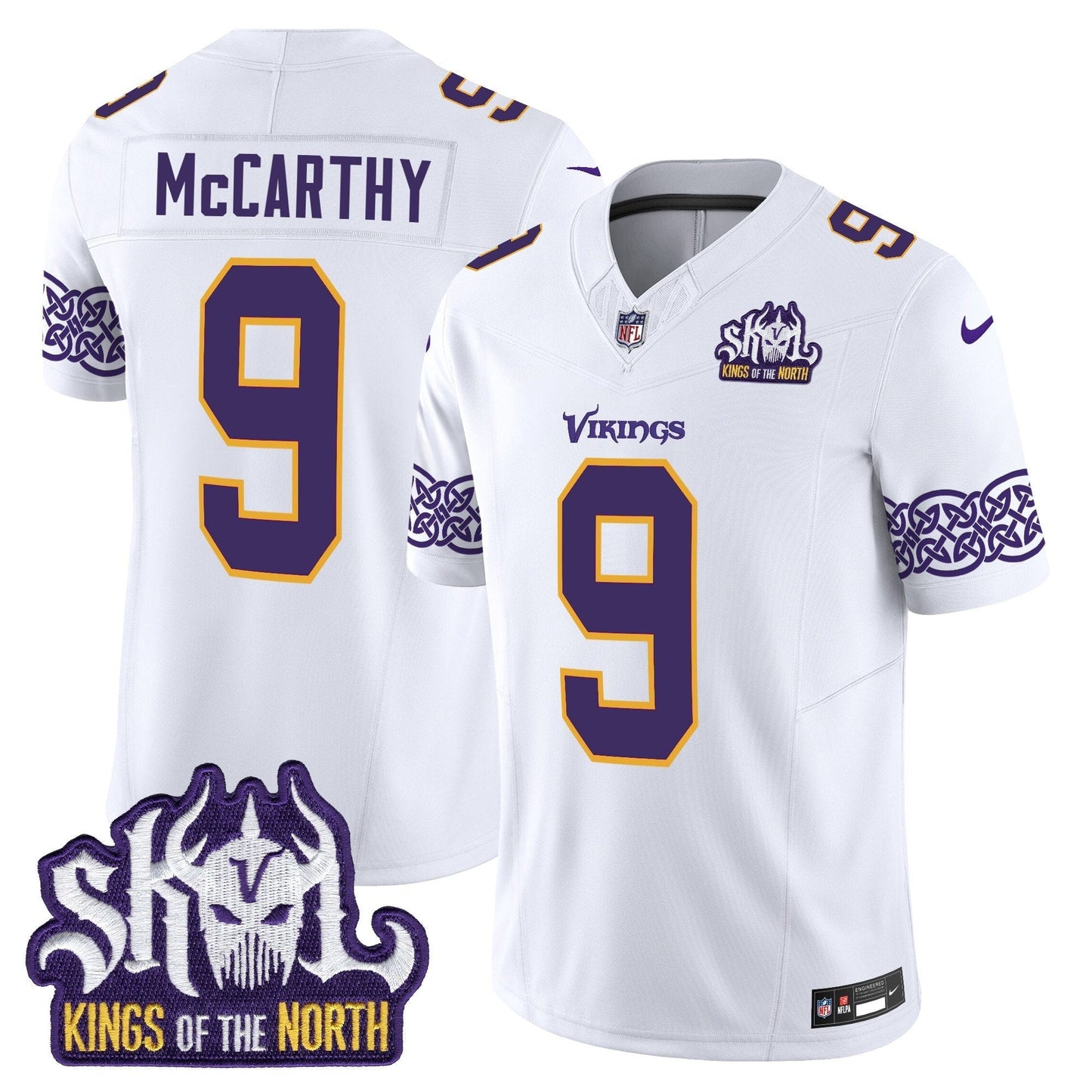 MIN King Of The North Patch Throwback Vapor Limited Jersey V2 - All Stitched