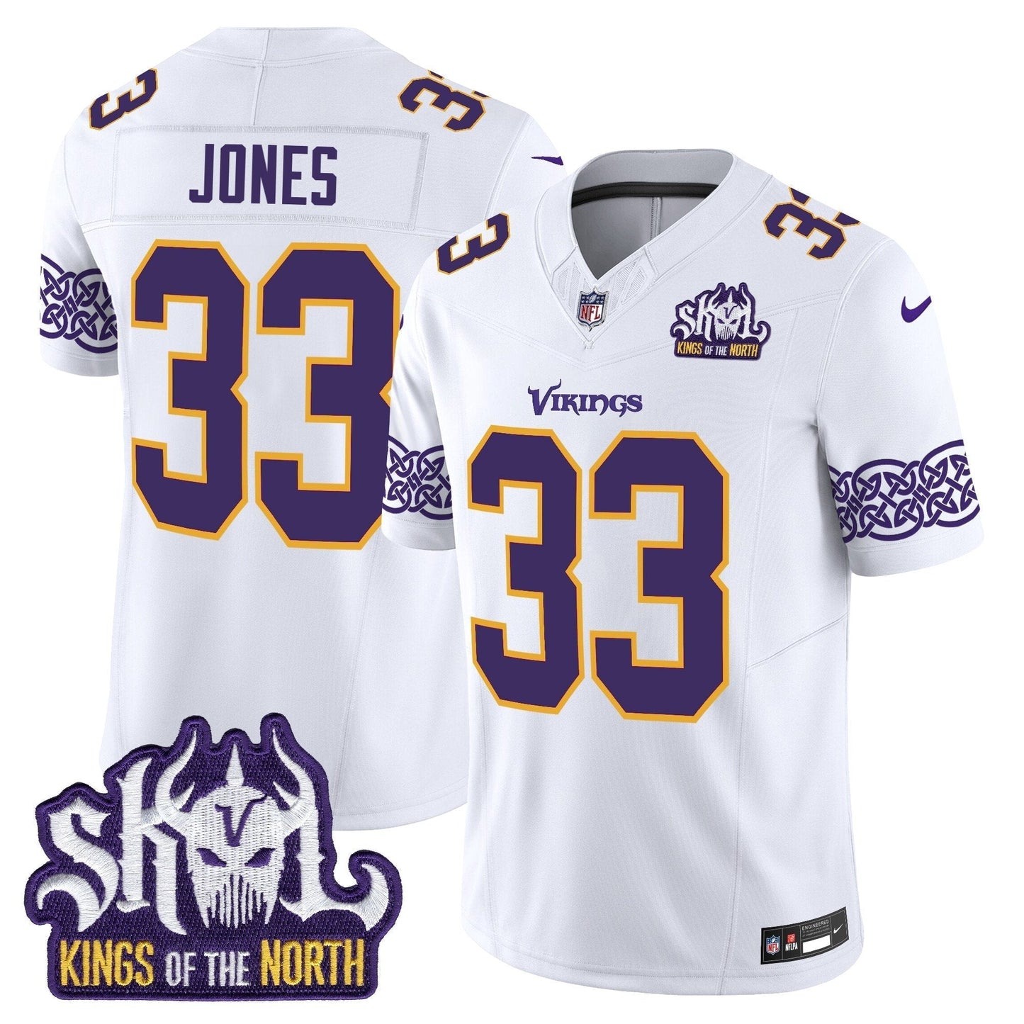 MIN King Of The North Patch Throwback Vapor Limited Jersey V2 - All Stitched