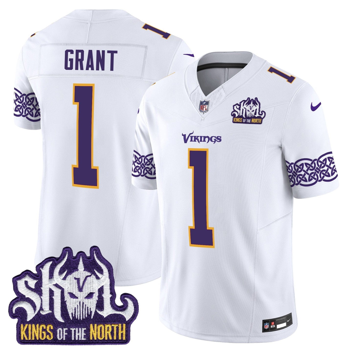 MIN King Of The North Patch Throwback Vapor Limited Jersey V2 - All Stitched