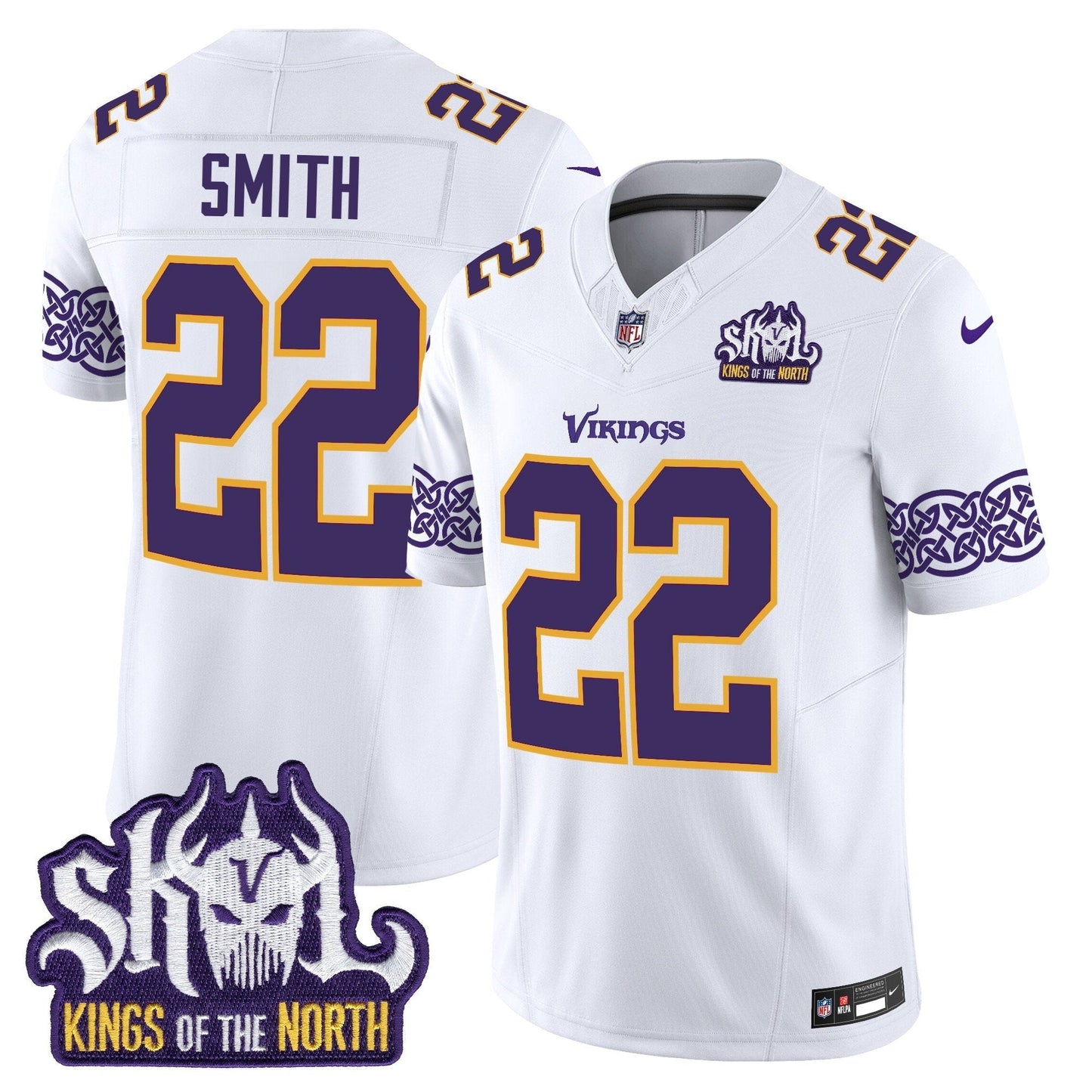 MIN King Of The North Patch Throwback Vapor Limited Jersey V2 - All Stitched