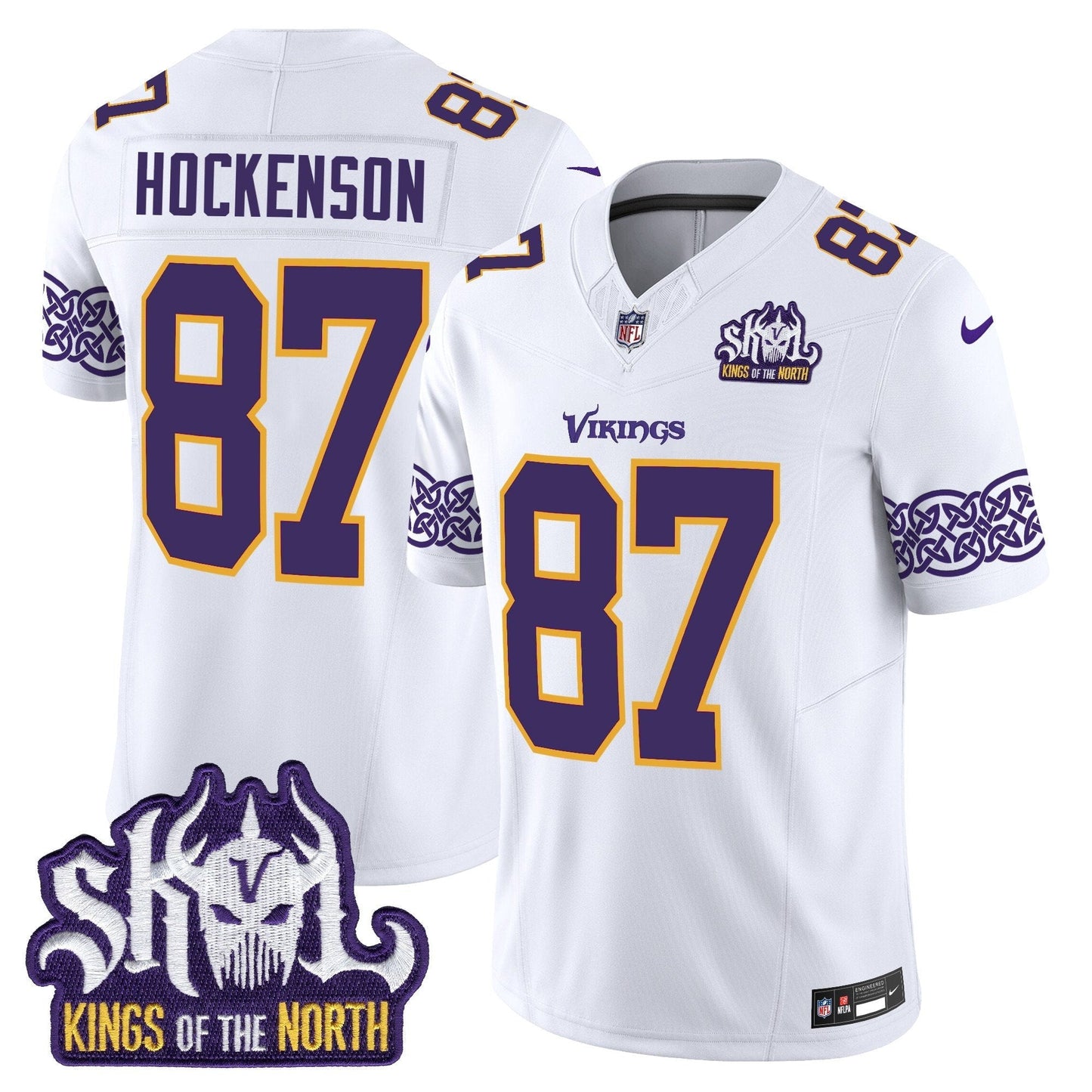 MIN King Of The North Patch Throwback Vapor Limited Jersey V2 - All Stitched