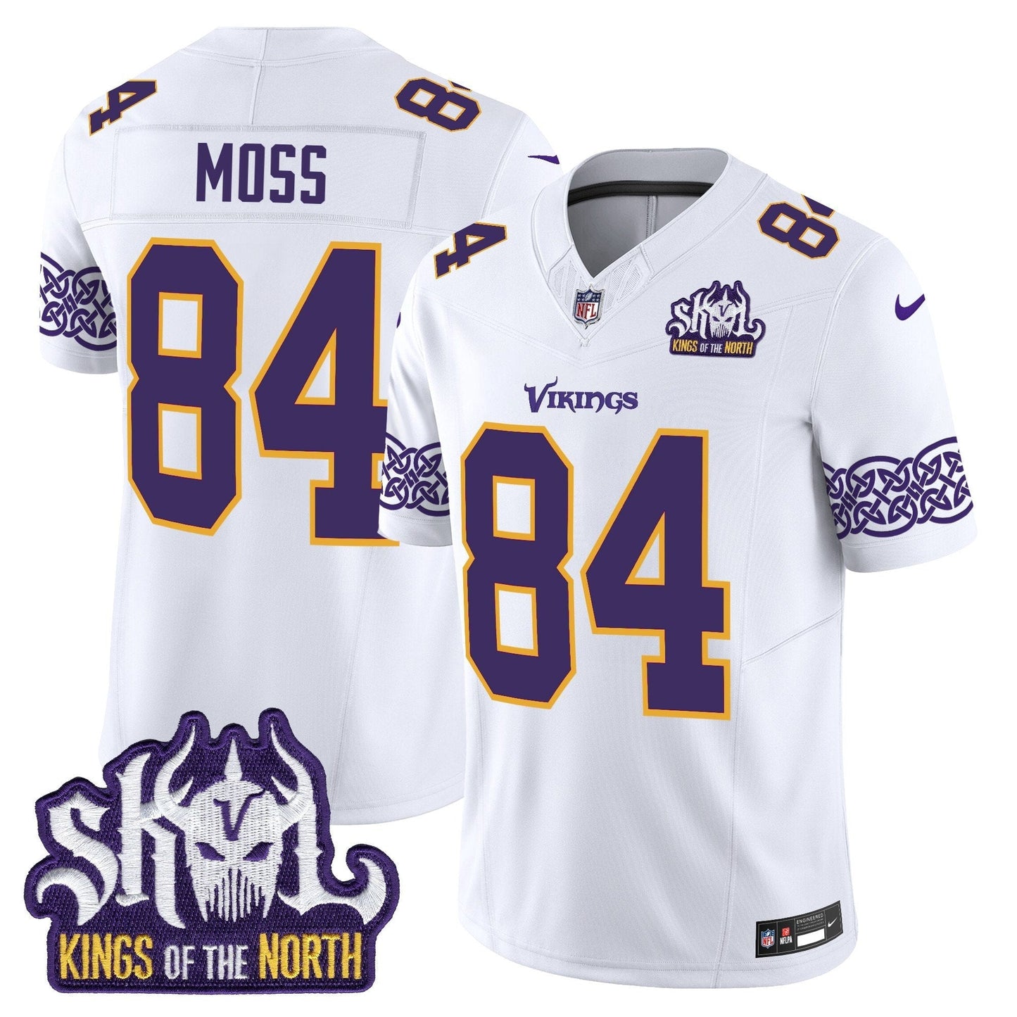 MIN King Of The North Patch Throwback Vapor Limited Jersey V2 - All Stitched