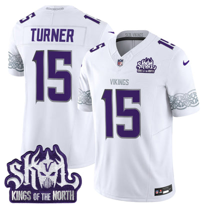 MIN King Of The North Patch Throwback Vapor Limited Jersey V2 - All Stitched