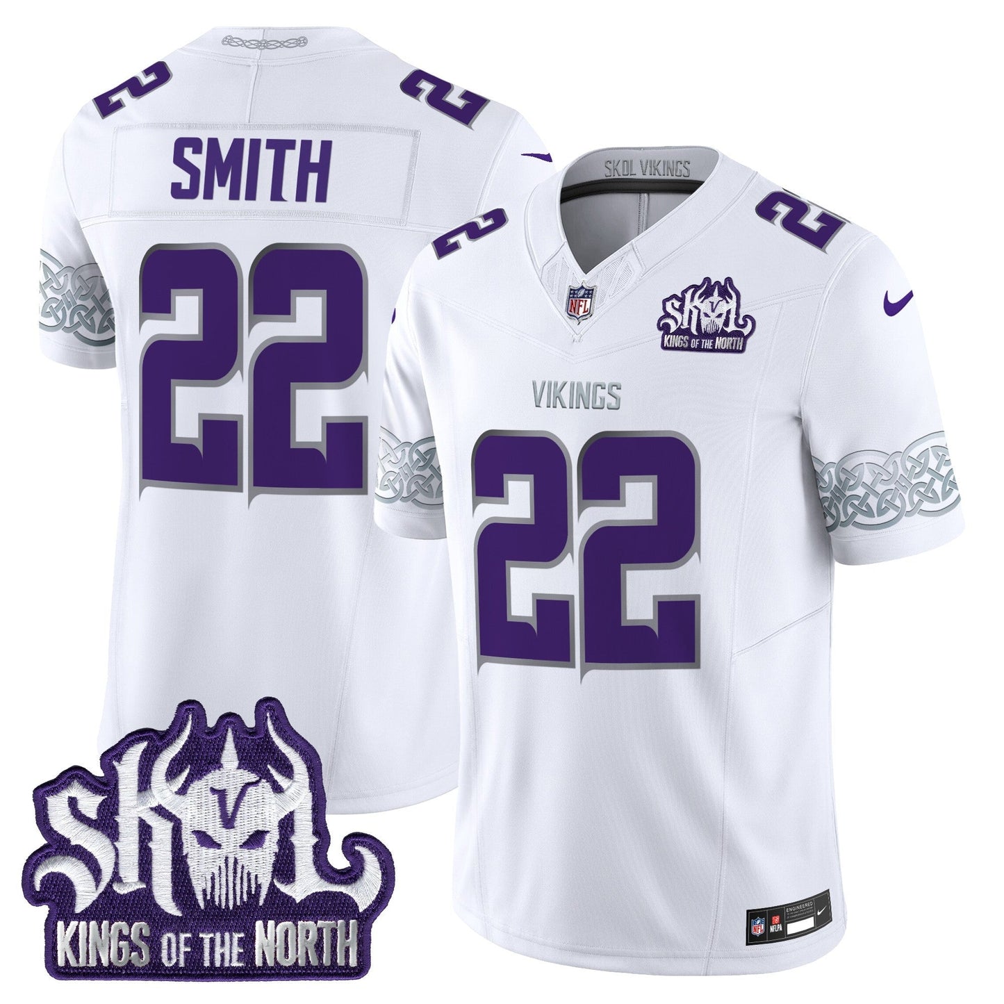 MIN King Of The North Patch Throwback Vapor Limited Jersey V2 - All Stitched