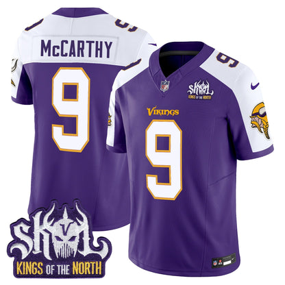 MIN King Of The North Patch Throwback Vapor Limited Jersey V2 - All Stitched