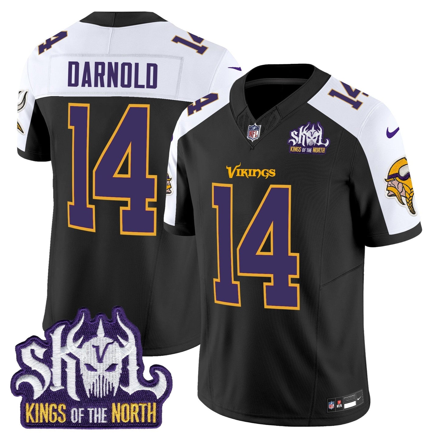 MIN King Of The North Patch Throwback Vapor Limited Jersey V2 - All Stitched