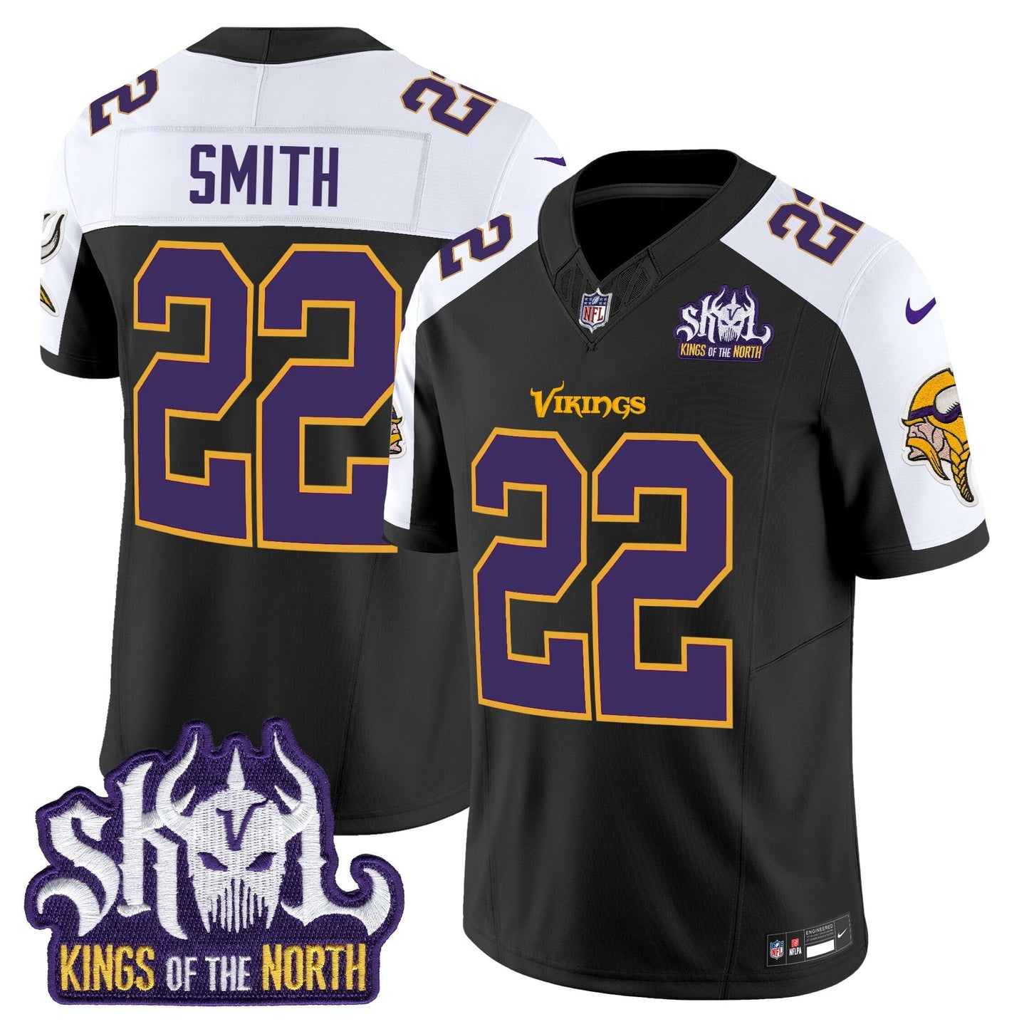 MIN King Of The North Patch Throwback Vapor Limited Jersey V2 - All Stitched
