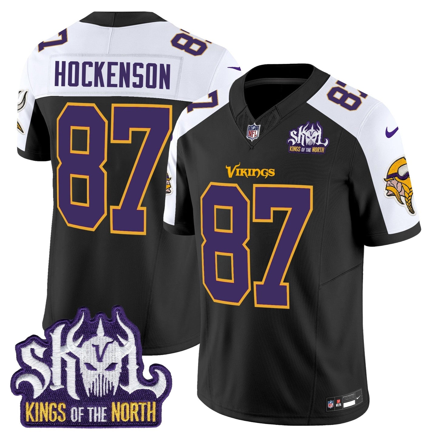MIN King Of The North Patch Throwback Vapor Limited Jersey V2 - All Stitched