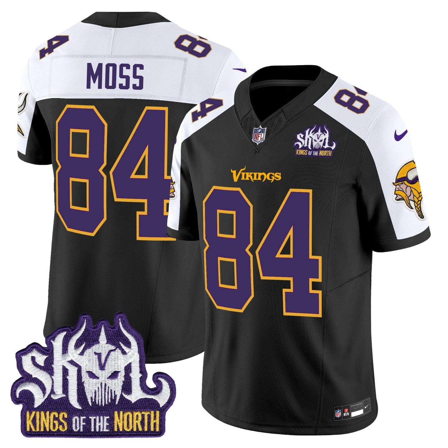 MIN King Of The North Patch Throwback Vapor Limited Jersey V2 - All Stitched