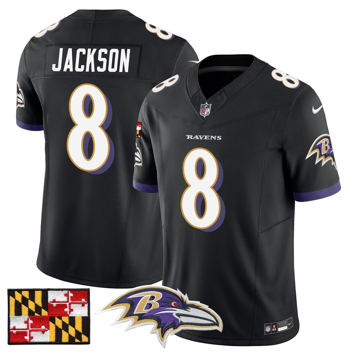 BAL 2024 Maryland Flag Vapor Limited Jersey - All Stitched