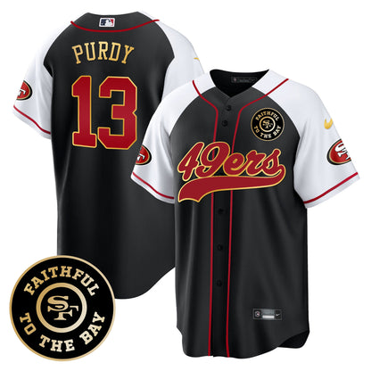 Men's 49ers Faithful To The Bay Patch Baseball Jersey - All Stitched