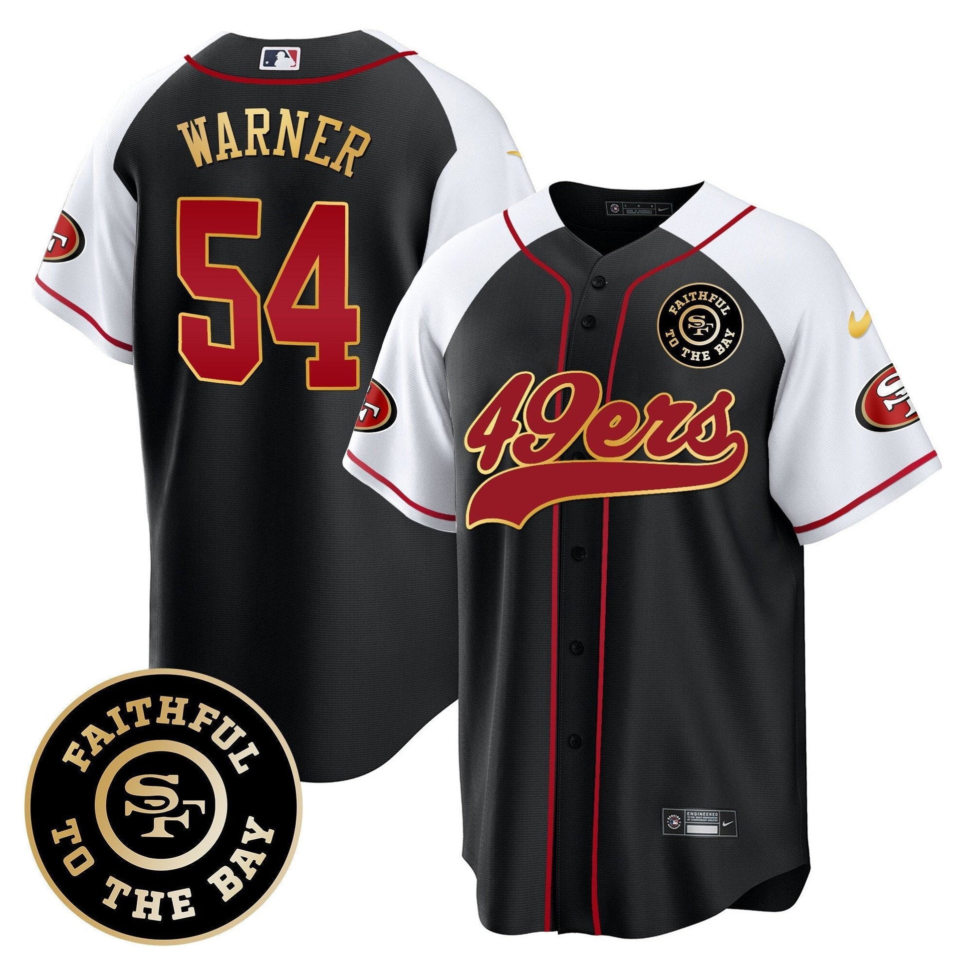 49ers Faithful To The Bay Patch Baseball Jersey - All Stitched