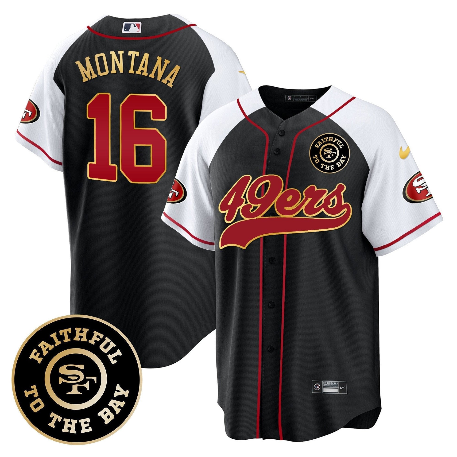 49ers Faithful To The Bay Patch Baseball Jersey - All Stitched