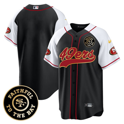 49ers Faithful To The Bay Patch Baseball Jersey - All Stitched